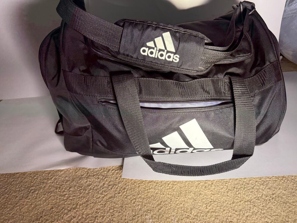 Adidas Black Athletic Gym Duffel Bag w/ Shoe Compartment (979175-A)